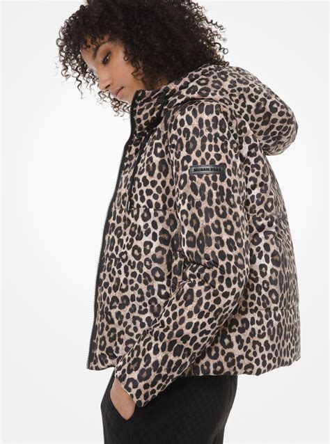 Reversible Leopard Logo Puffer Jacket 